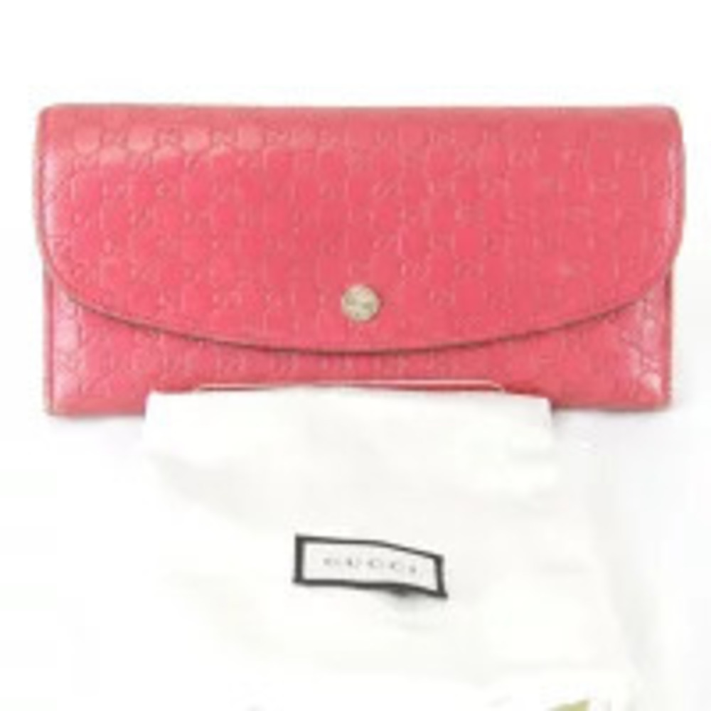 Gucci Leather Long Wallet Red